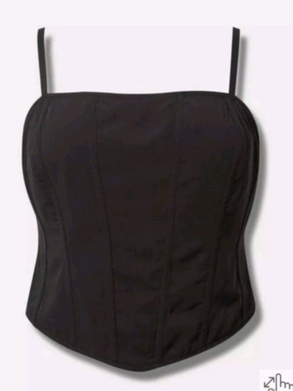 Black Cropped Bustier Tank Top